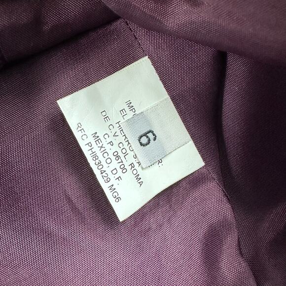 Epsilon purple silk wool blend button front coat 6 - Picture 6 of 8